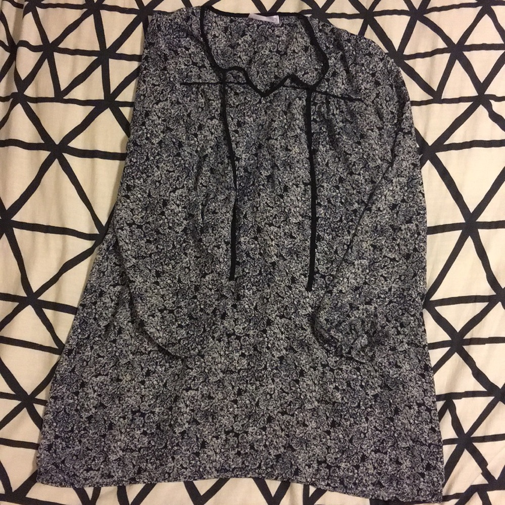 Navy and white floral dress